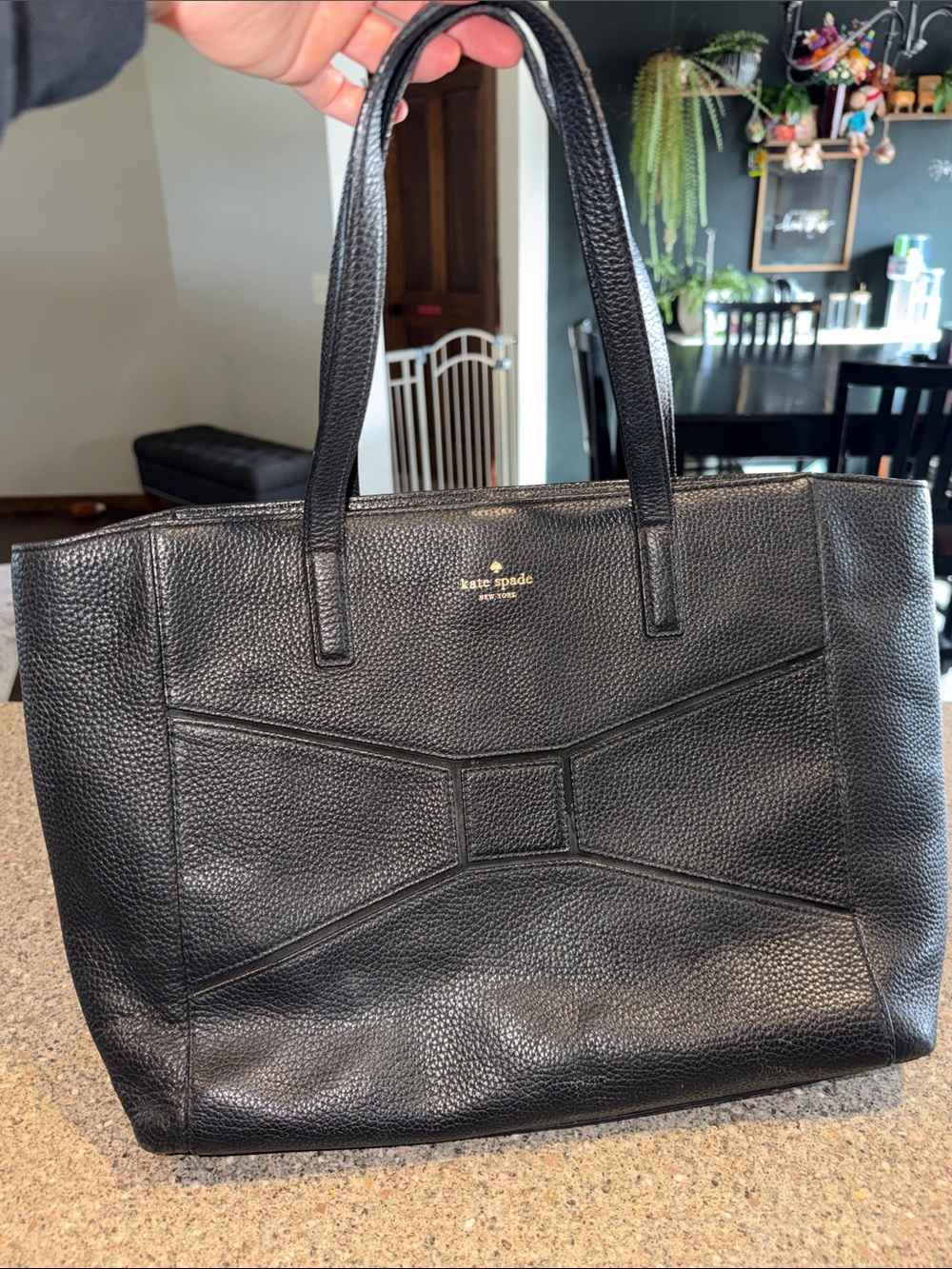 kate spade Black Pebbled Leather Tote